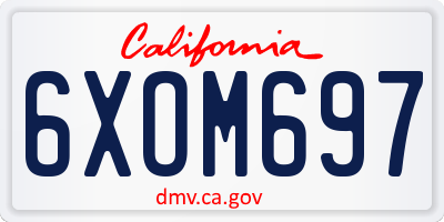 CA license plate 6XOM697