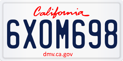 CA license plate 6XOM698