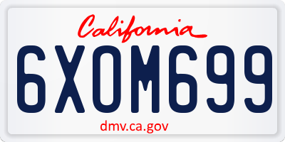 CA license plate 6XOM699
