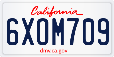 CA license plate 6XOM709