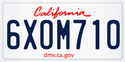 CA license plate 6XOM710