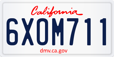 CA license plate 6XOM711