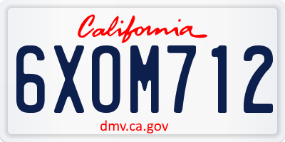 CA license plate 6XOM712