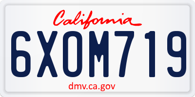 CA license plate 6XOM719