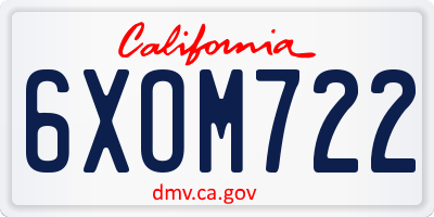 CA license plate 6XOM722