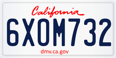 CA license plate 6XOM732
