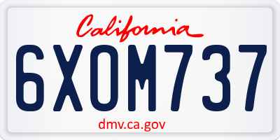 CA license plate 6XOM737