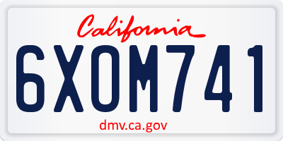 CA license plate 6XOM741