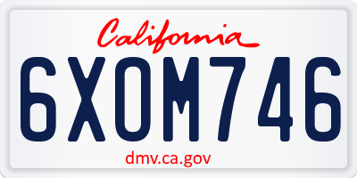 CA license plate 6XOM746