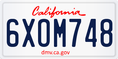 CA license plate 6XOM748