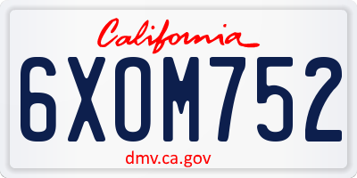 CA license plate 6XOM752