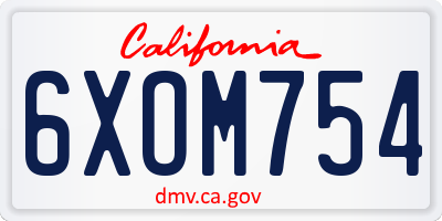 CA license plate 6XOM754