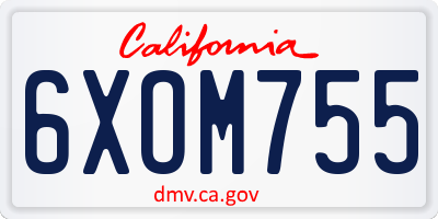 CA license plate 6XOM755