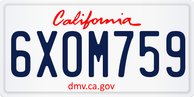 CA license plate 6XOM759