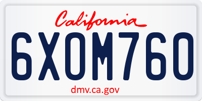 CA license plate 6XOM760