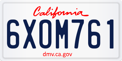 CA license plate 6XOM761