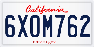 CA license plate 6XOM762