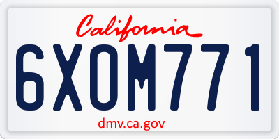 CA license plate 6XOM771