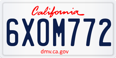 CA license plate 6XOM772