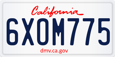 CA license plate 6XOM775