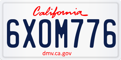CA license plate 6XOM776