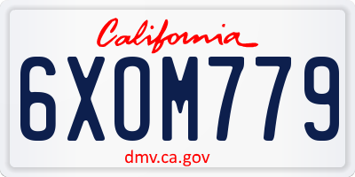 CA license plate 6XOM779