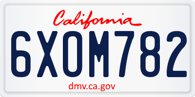 CA license plate 6XOM782