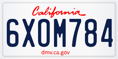 CA license plate 6XOM784
