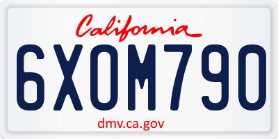CA license plate 6XOM790