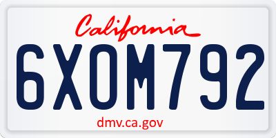 CA license plate 6XOM792