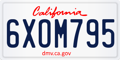 CA license plate 6XOM795