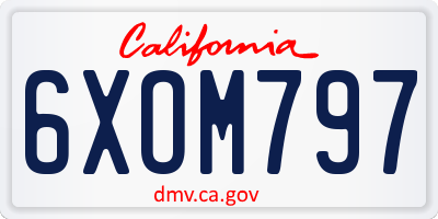 CA license plate 6XOM797