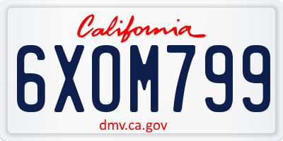 CA license plate 6XOM799