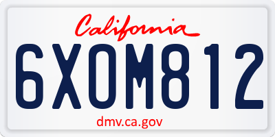 CA license plate 6XOM812