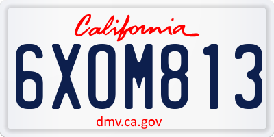 CA license plate 6XOM813