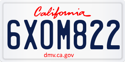 CA license plate 6XOM822