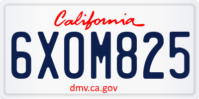 CA license plate 6XOM825