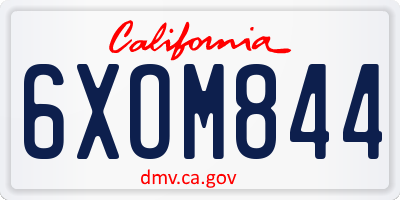 CA license plate 6XOM844