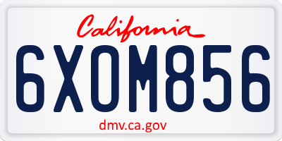 CA license plate 6XOM856
