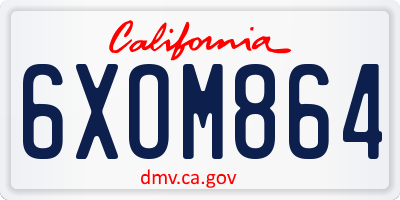 CA license plate 6XOM864