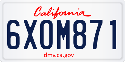 CA license plate 6XOM871