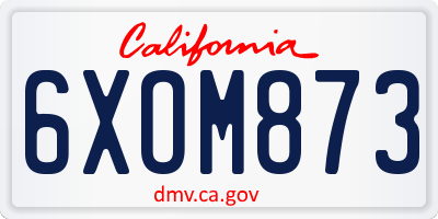 CA license plate 6XOM873