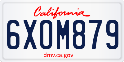 CA license plate 6XOM879
