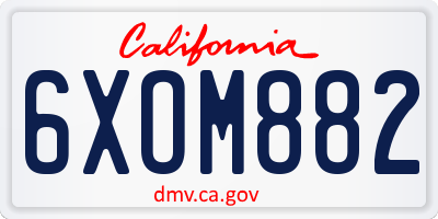 CA license plate 6XOM882