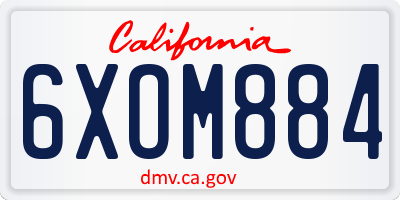 CA license plate 6XOM884