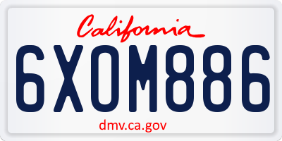 CA license plate 6XOM886
