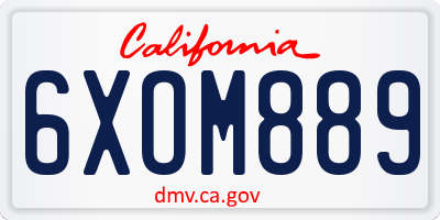 CA license plate 6XOM889