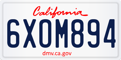 CA license plate 6XOM894
