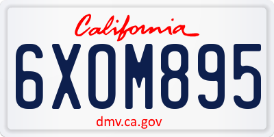 CA license plate 6XOM895