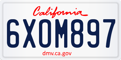 CA license plate 6XOM897